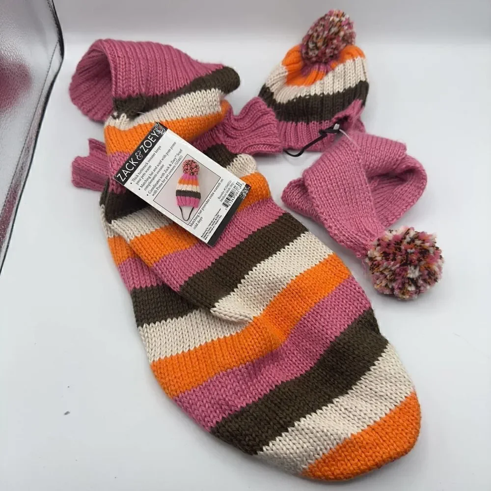 Zack & Zoey Dog Knit Sweater Set Size Medium